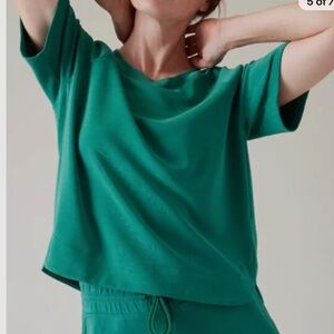 SET - Athleta Short Sleeve Lounge Set in Emerald Green